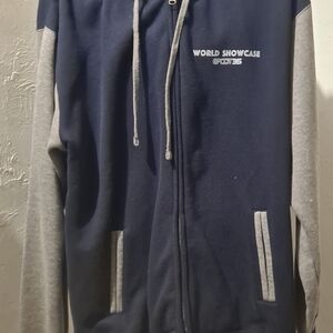 Rare Disney Parks Epcot 35th Anniversary World Showcase varsity full-zip hoodie